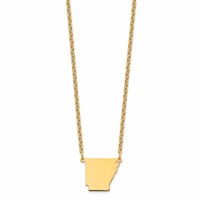 Sterling Silver Gold-plated Arkansas State Necklace view 2
