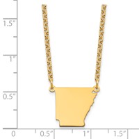 Sterling Silver Gold-plated Arkansas State Necklace view 3