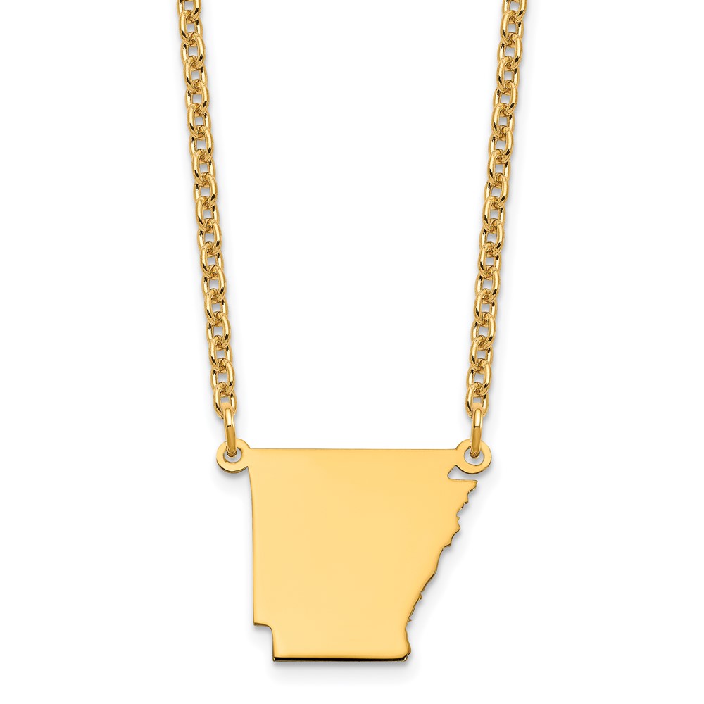 Sterling Silver Gold-plated Arkansas State Necklace