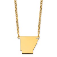 Sterling Silver Gold-plated Arkansas State Necklace view 1