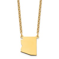 Sterling Silver Gold-plated Arizona State Necklace view 1