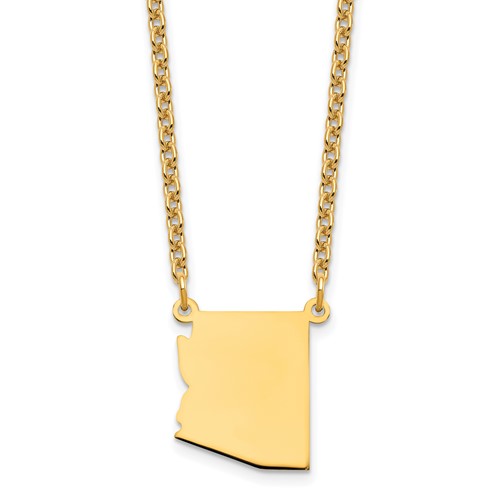 Sterling Silver Gold-plated Arizona State Necklace