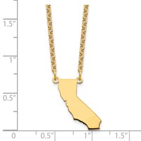 Sterling Silver Gold-plated California State Necklace view 3