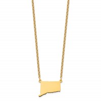 Sterling Silver Gold-plated Connecticut State Necklace view 2