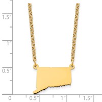 Sterling Silver Gold-plated Connecticut State Necklace view 3