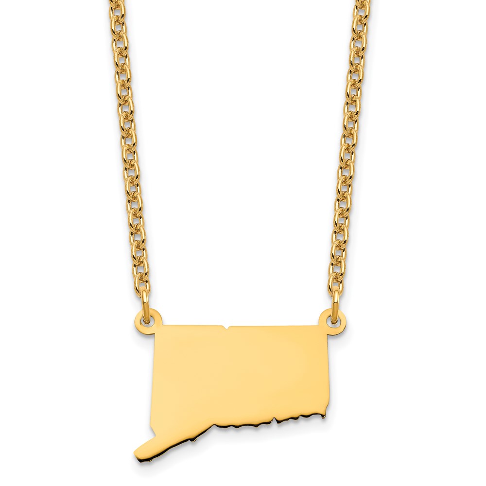 Sterling Silver Gold-plated Connecticut State Necklace
