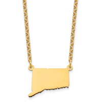 Sterling Silver Gold-plated Connecticut State Necklace view 1