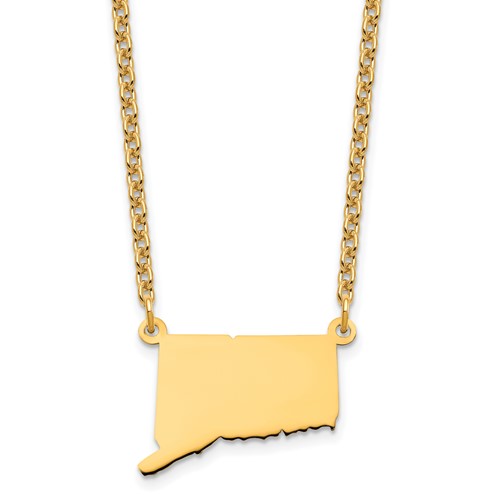 Sterling Silver Gold-plated Connecticut State Necklace
