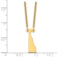 Sterling Silver Gold-plated Delaware State Necklace view 3