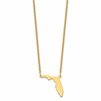 Sterling Silver Gold-plated Florida State Necklace view 2