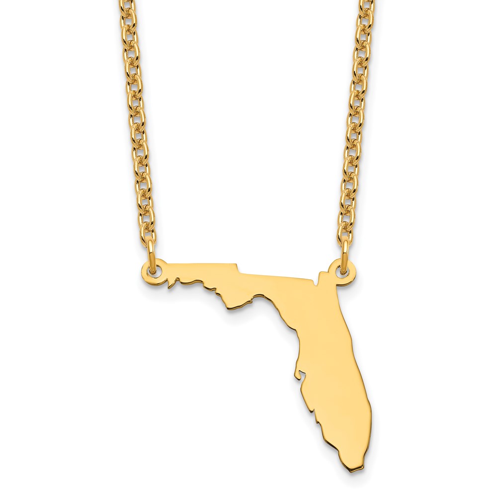 Sterling Silver/Gold-plated Florida State Necklace