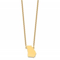 Sterling Silver Gold-plated Georgia State Necklace view 2