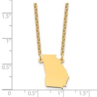 Sterling Silver Gold-plated Georgia State Necklace view 3