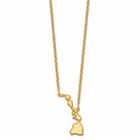 Sterling Silver Gold-plated Hawaii State Necklace view 2