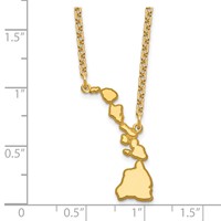 Sterling Silver Gold-plated Hawaii State Necklace view 3