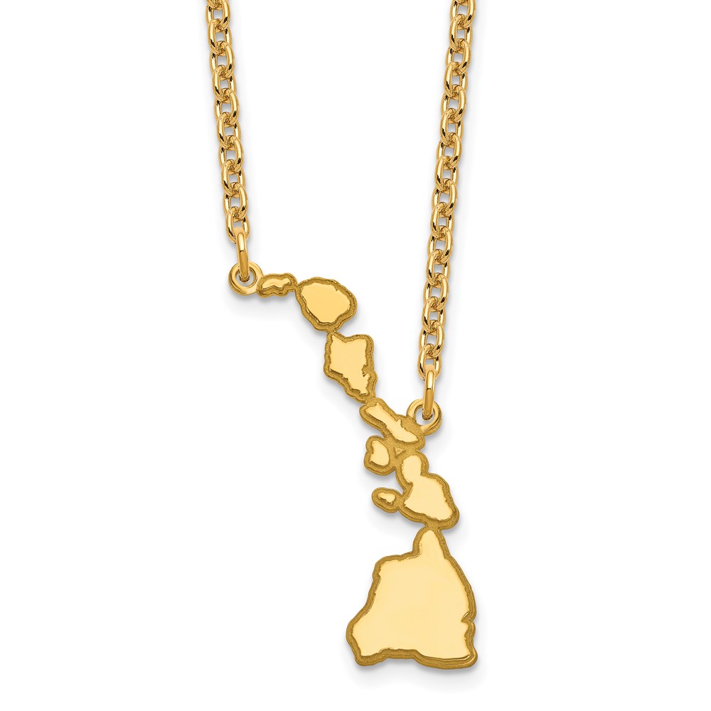 Sterling Silver Gold-plated Hawaii State Necklace