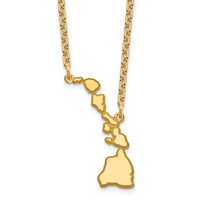 Sterling Silver Gold-plated Hawaii State Necklace view 1