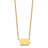 Sterling Silver Gold-plated Iowa State Necklace view 2