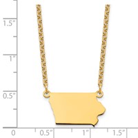 Sterling Silver Gold-plated Iowa State Necklace view 3