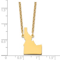 Sterling Silver Gold-plated Idaho State Necklace view 3