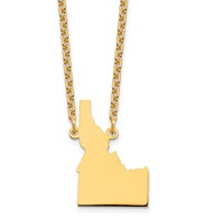 Sterling Silver Gold-plated Idaho State Necklace view 1
