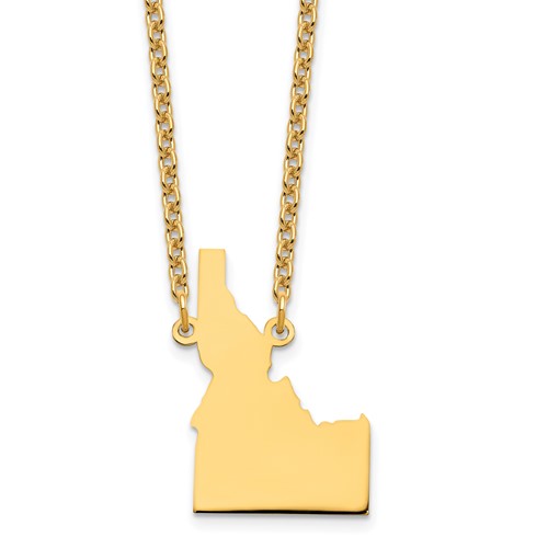 Sterling Silver Gold-plated Idaho State Necklace