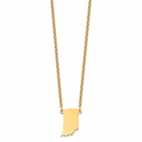 Sterling Silver Gold-plated Indiana State Necklace view 2