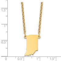 Sterling Silver Gold-plated Indiana State Necklace view 3