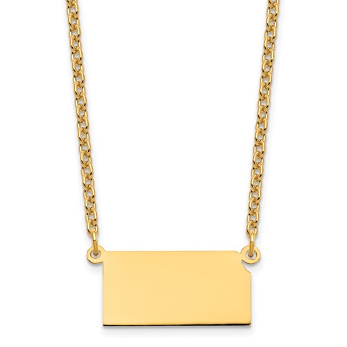 Sterling Silver Gold-plated Kansas State Necklace