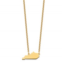 Sterling Silver Gold-plated Kentucky State Necklace view 2
