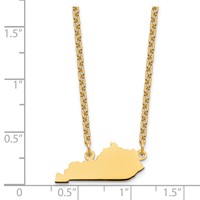 Sterling Silver Gold-plated Kentucky State Necklace view 3