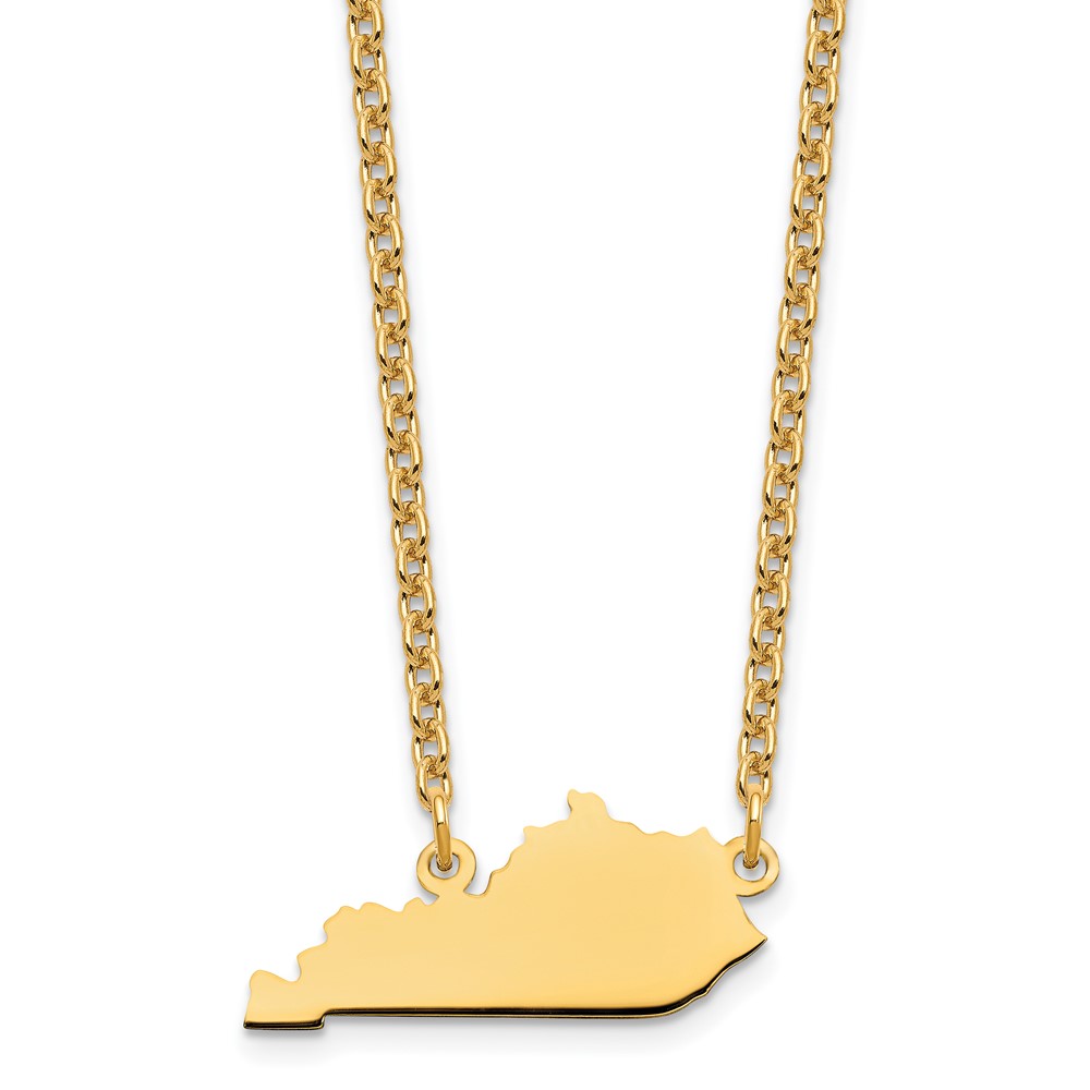 Sterling Silver Gold-plated Kentucky State Necklace