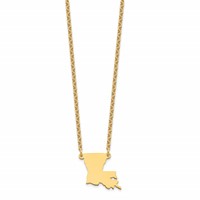 Sterling Silver Gold-plated Louisiana State Necklace view 2