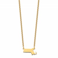 Sterling Silver Gold-plated Massachusetts State Necklace view 2