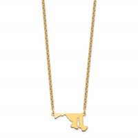 Sterling Silver Gold-plated Maryland State Necklace view 2