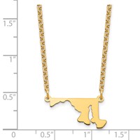 Sterling Silver Gold-plated Maryland State Necklace view 3