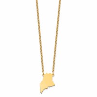 Sterling Silver Gold-plated Maine State Necklace view 2