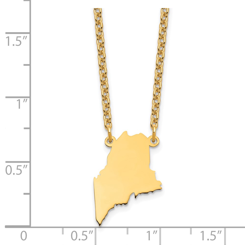 Sterling Silver/Gold-plated Maine State Necklace (XNA706GP-ME)