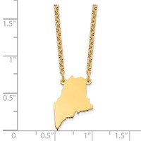 Sterling Silver Gold-plated Maine State Necklace view 3