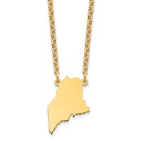 Sterling Silver Gold-plated Maine State Necklace view 1