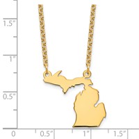 Sterling Silver Gold-plated Michigan State Necklace view 3