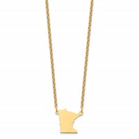 Sterling Silver Gold-plated Minnesota State Necklace view 2