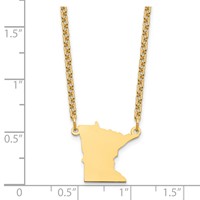 Sterling Silver Gold-plated Minnesota State Necklace view 3