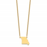 Sterling Silver Gold-plated Missouri State Necklace view 2