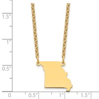 Sterling Silver Gold-plated Missouri State Necklace view 3