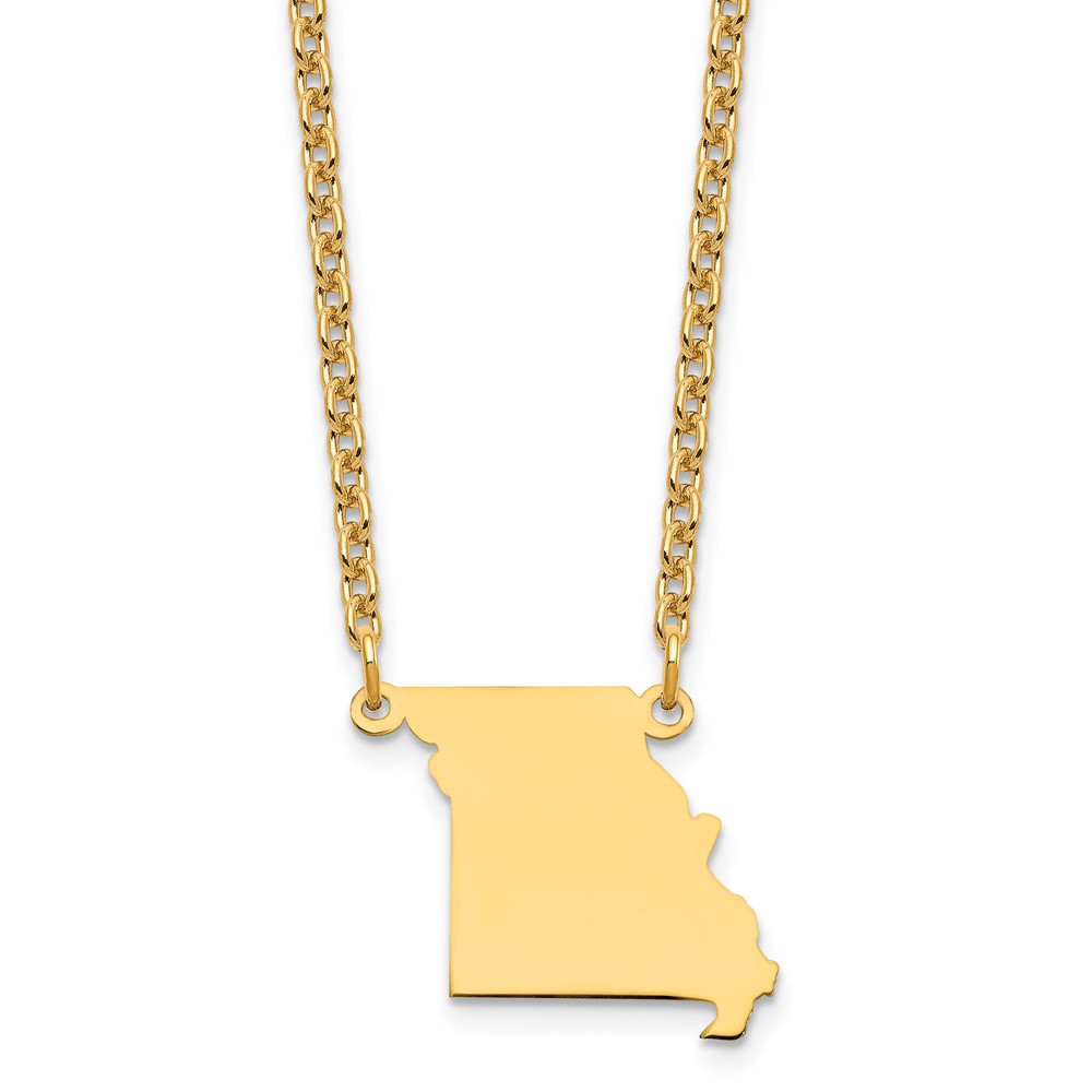 Sterling Silver/Gold-plated Missouri State Necklace
