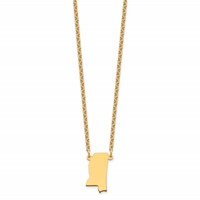 Sterling Silver Gold-plated Mississippi State Necklace view 2