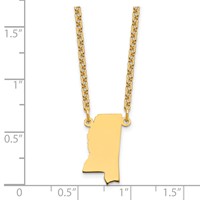 Sterling Silver Gold-plated Mississippi State Necklace view 3