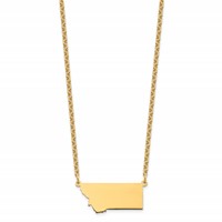 Sterling Silver Gold-plated Montana State Necklace view 2