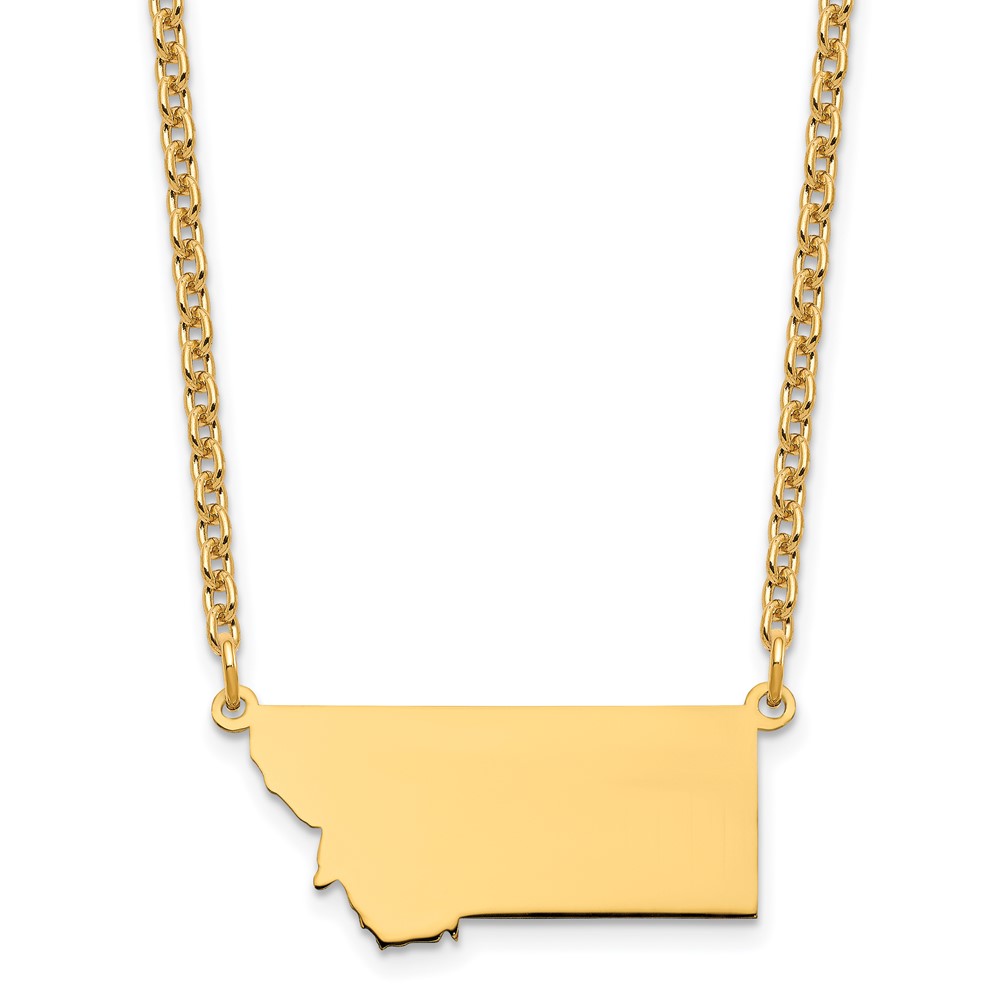 Sterling Silver/Gold-plated Montana State Necklace